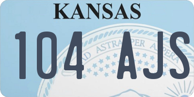 KS license plate 104AJS