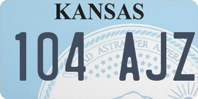 KS license plate 104AJZ