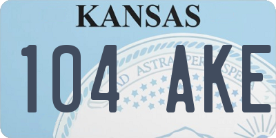 KS license plate 104AKE