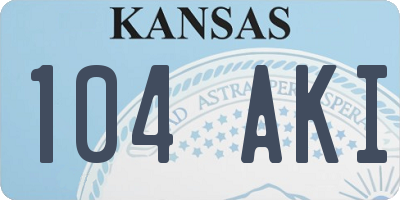 KS license plate 104AKI