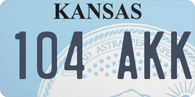 KS license plate 104AKK