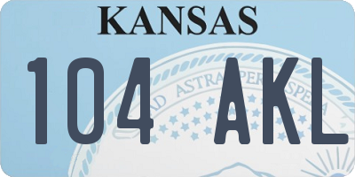 KS license plate 104AKL