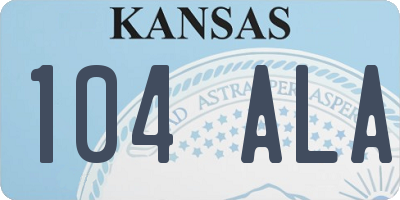 KS license plate 104ALA
