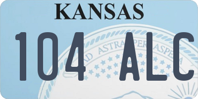 KS license plate 104ALC