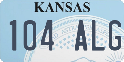 KS license plate 104ALG