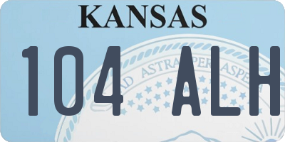 KS license plate 104ALH
