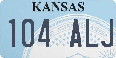 KS license plate 104ALJ