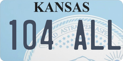 KS license plate 104ALL