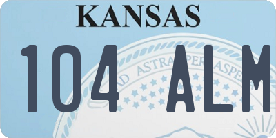 KS license plate 104ALM