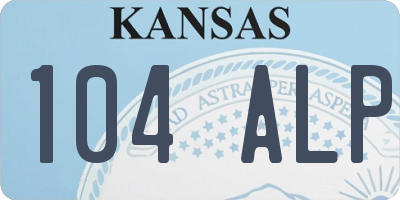 KS license plate 104ALP