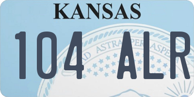 KS license plate 104ALR