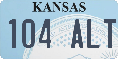 KS license plate 104ALT