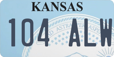 KS license plate 104ALW