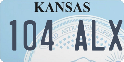 KS license plate 104ALX