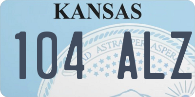 KS license plate 104ALZ
