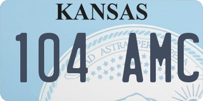 KS license plate 104AMC