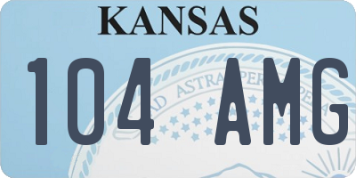 KS license plate 104AMG