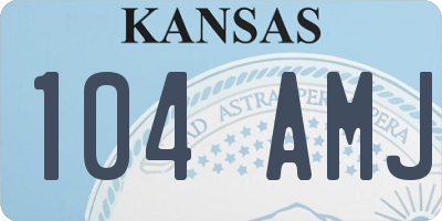 KS license plate 104AMJ