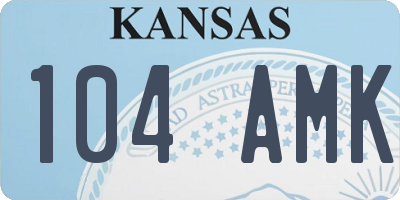 KS license plate 104AMK