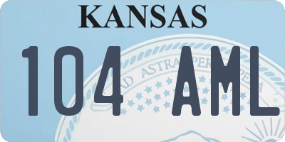 KS license plate 104AML