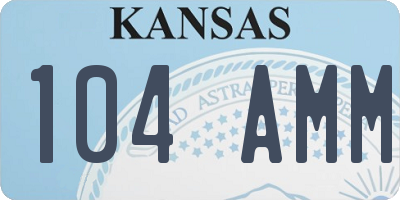 KS license plate 104AMM