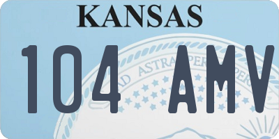 KS license plate 104AMV
