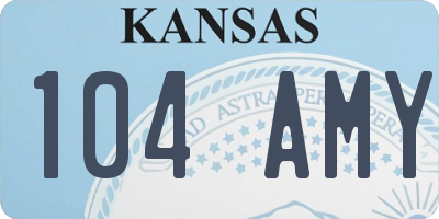 KS license plate 104AMY