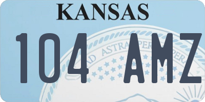 KS license plate 104AMZ