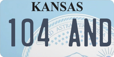 KS license plate 104AND