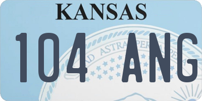 KS license plate 104ANG