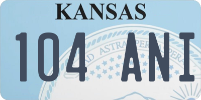 KS license plate 104ANI
