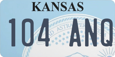 KS license plate 104ANQ