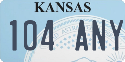 KS license plate 104ANY