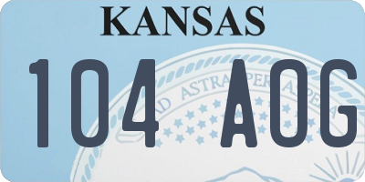 KS license plate 104AOG