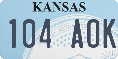 KS license plate 104AOK