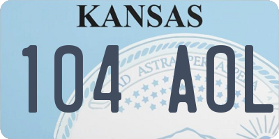 KS license plate 104AOL