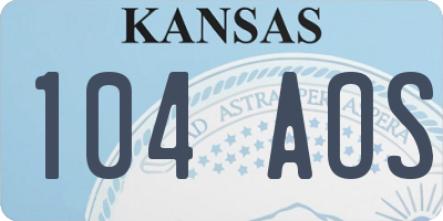 KS license plate 104AOS