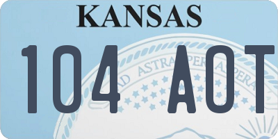 KS license plate 104AOT