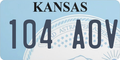 KS license plate 104AOV