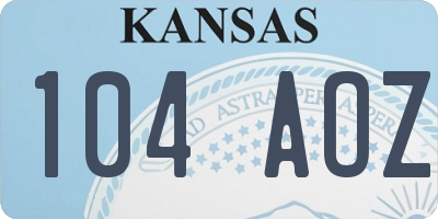 KS license plate 104AOZ