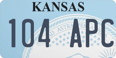 KS license plate 104APC