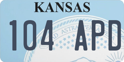 KS license plate 104APD