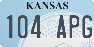 KS license plate 104APG