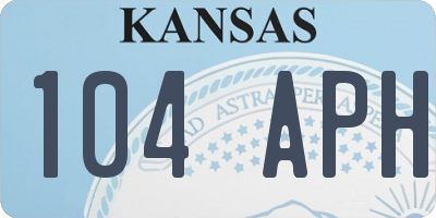 KS license plate 104APH