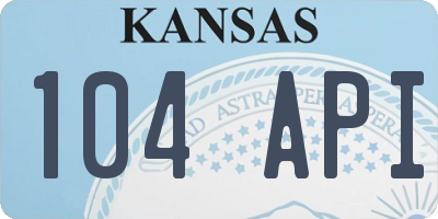KS license plate 104API