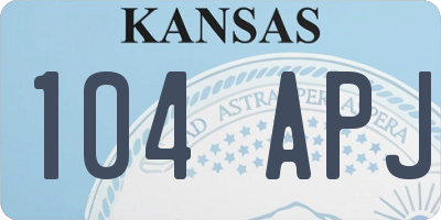KS license plate 104APJ