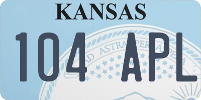 KS license plate 104APL