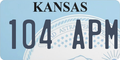 KS license plate 104APM