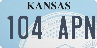 KS license plate 104APN
