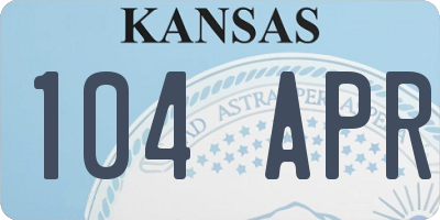KS license plate 104APR